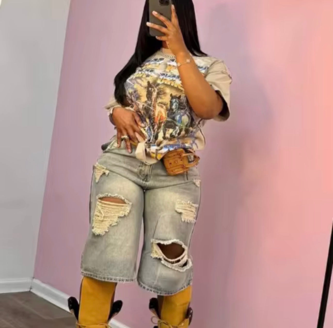 Sarai Bermuda Denim Shorts
